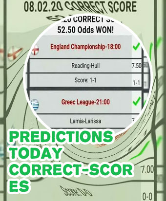 Correct score prediction for today matches by prosoccer